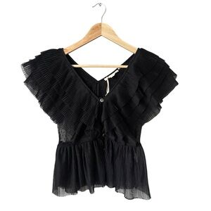 NWT Anthropologie Forever That Girl Ruffled Button-Front Blouse